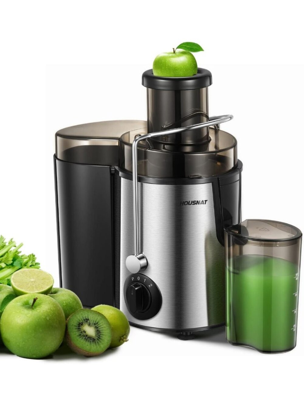 Whole Fruit & Vegetable Juicer Machine with 3 Speed Settings - Easy to Clean!